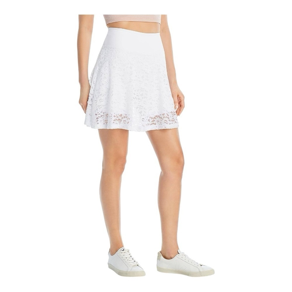 AQUA Athletic Lace Tennis Skort Women's XS White Elastic Waist Pull On